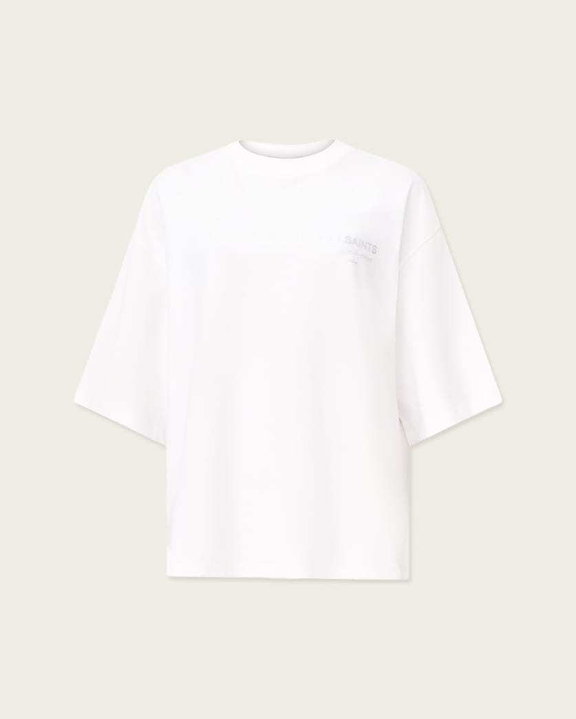 AllSaints Underground Amelie Oversized T Shirt Women's White Women's