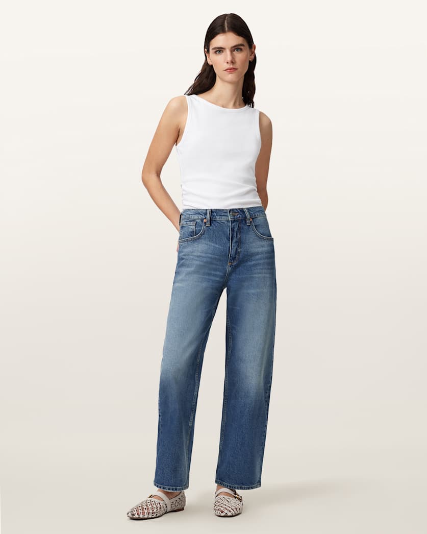 AllSaints Katarina Boat Neck Slim Fit Tank Top Women's Optic White Women's