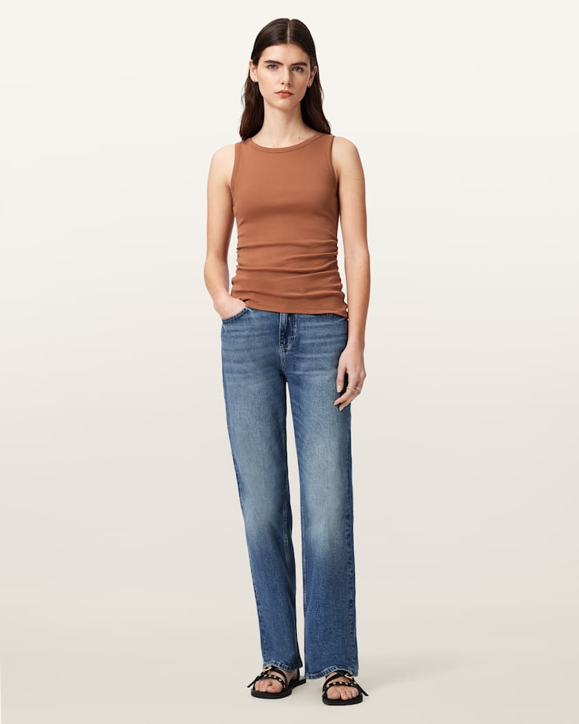 AllSaints Katarina Boat Neck Slim Fit Tank Top Women's Optic White Women's