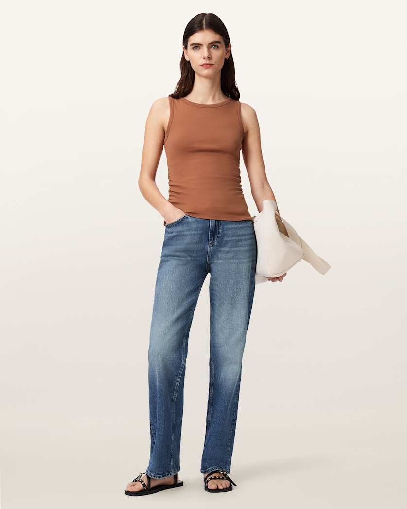 AllSaints Katarina Boat Neck Slim Fit Tank Top Women's Optic White Women's