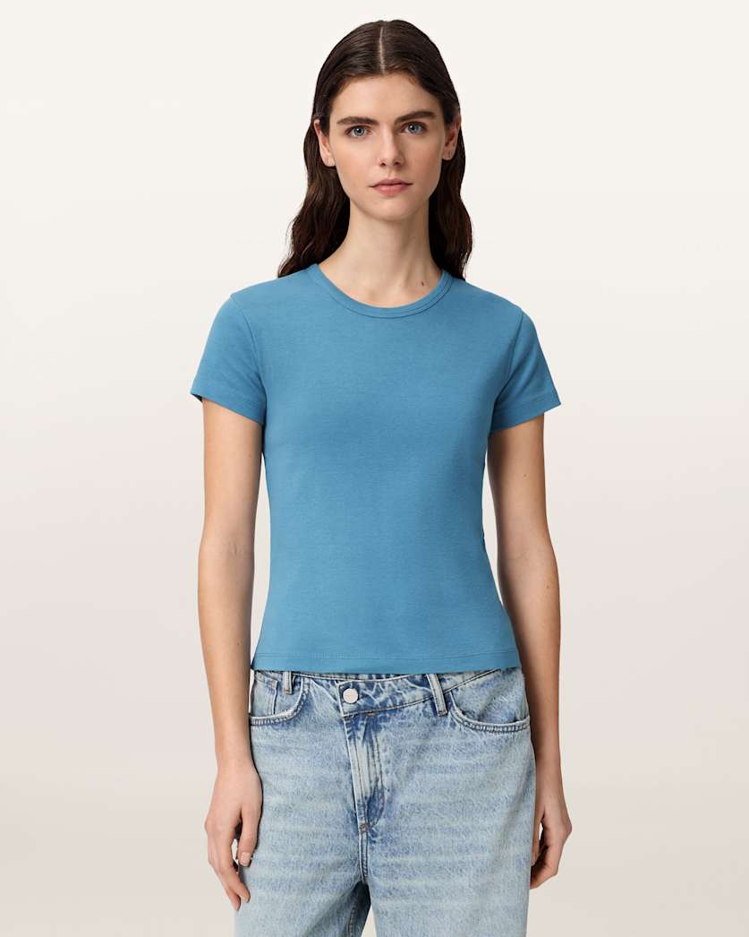 AllSaints Stevie Slim Fit Short Sleeve T Shirt Women's Hay Yellow Women's