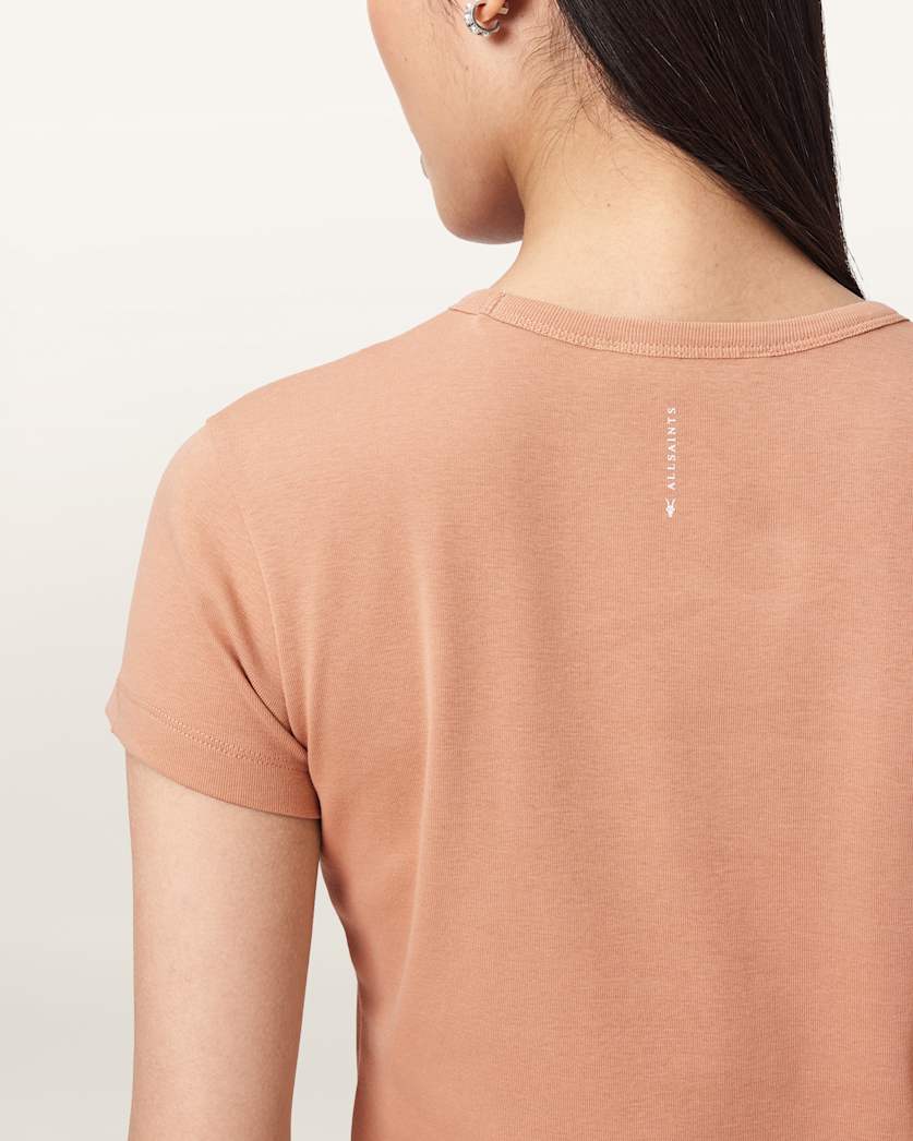 AllSaints Stevie Slim Fit Short Sleeve T Shirt Women's Hay Yellow Women's