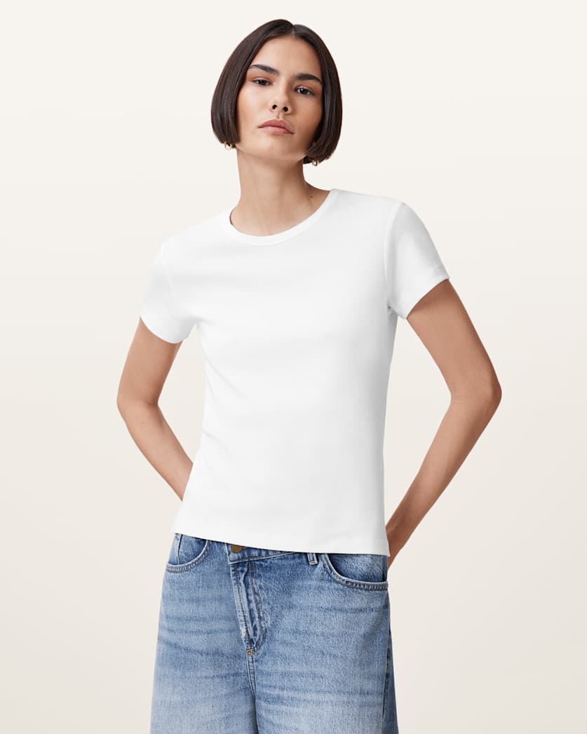 AllSaints Stevie Slim Fit Short Sleeve T Shirt Women's Hay Yellow Women's