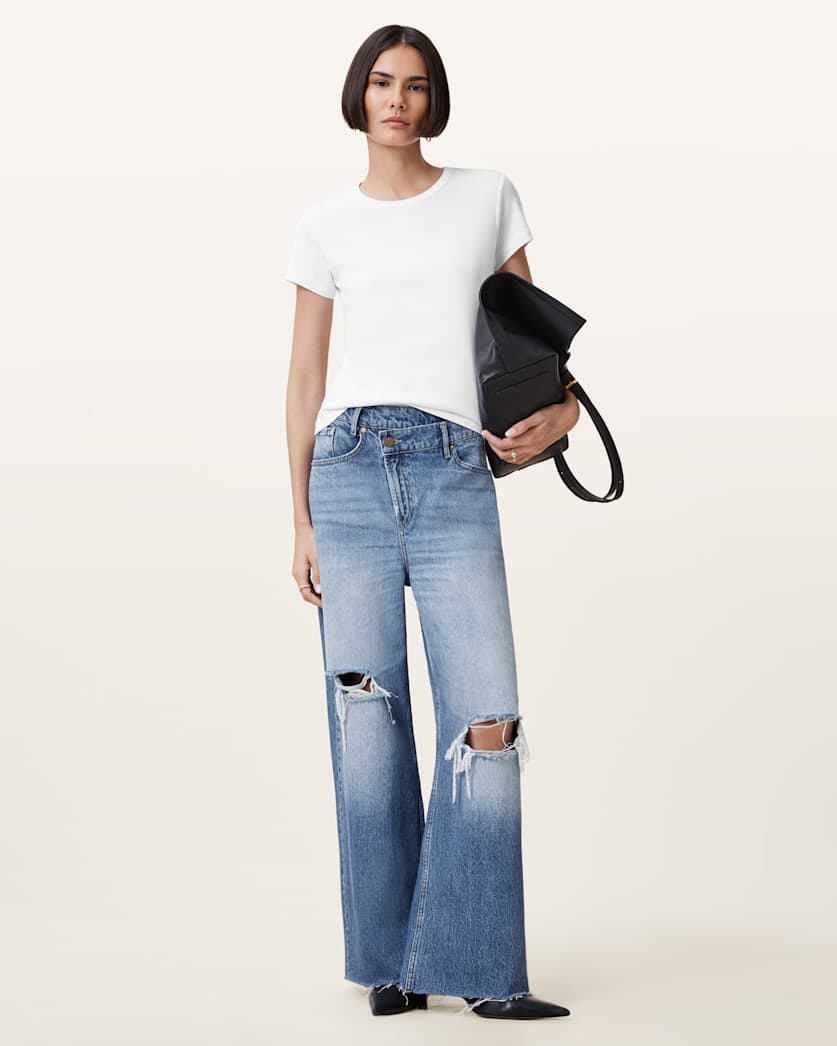 AllSaints Stevie Slim Fit Short Sleeve T Shirt Women's Hay Yellow Women's