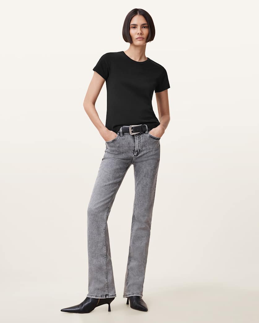 AllSaints Stevie Slim Fit Short Sleeve T Shirt Women's Hay Yellow Women's