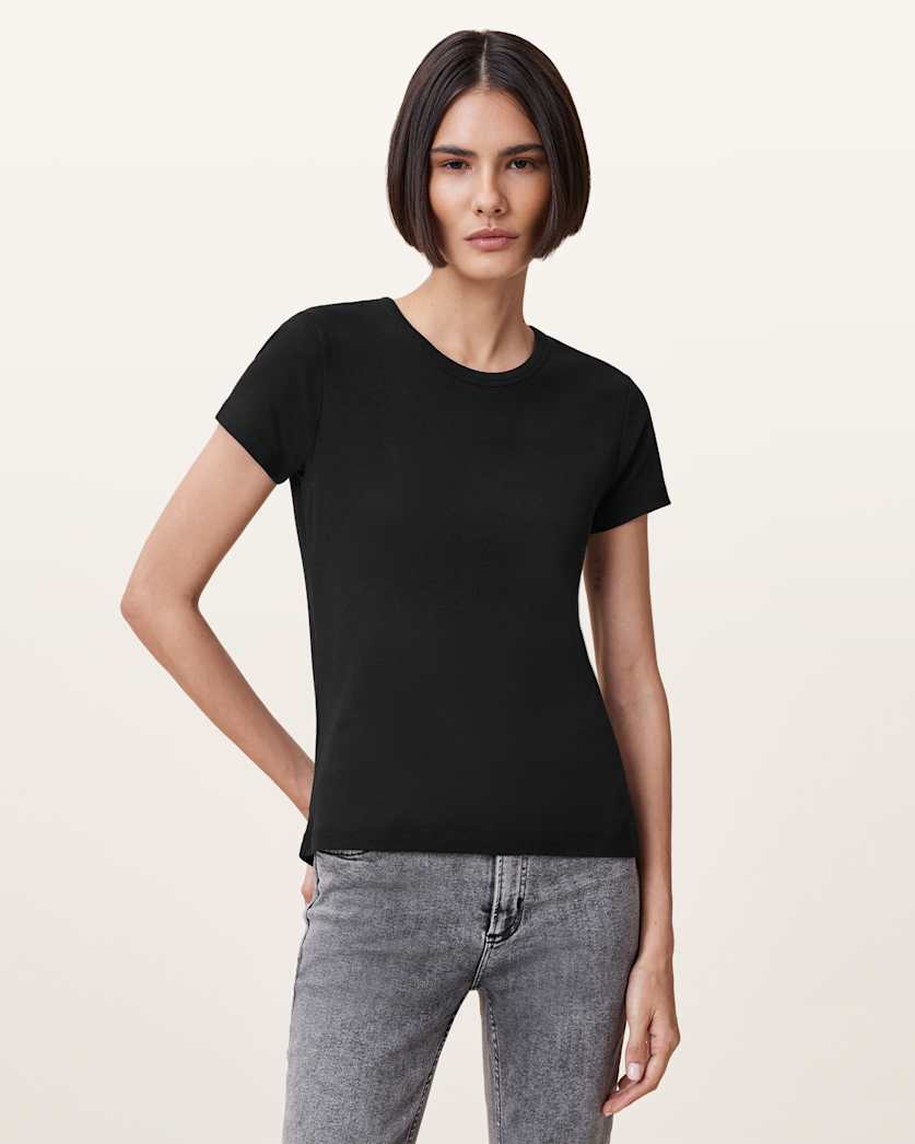 AllSaints Stevie Slim Fit Short Sleeve T Shirt Women's Hay Yellow Women's