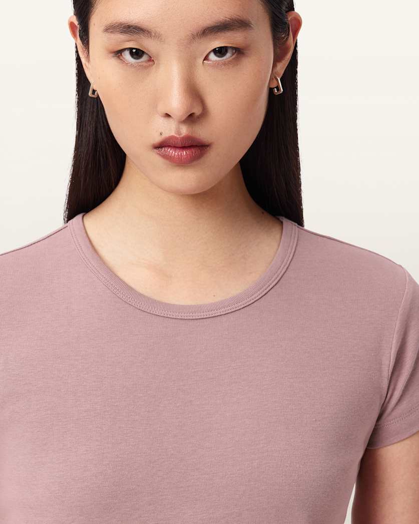 AllSaints Stevie Slim Fit Short Sleeve T Shirt Women's Hay Yellow Women's