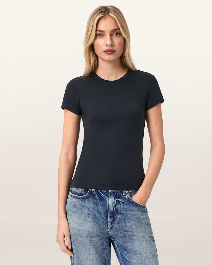 AllSaints Stevie Slim Fit Short Sleeve T Shirt Women's Hay Yellow Women's