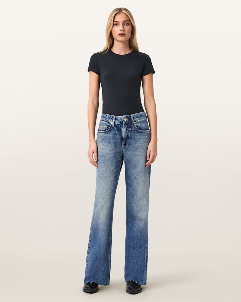 AllSaints Stevie Slim Fit Short Sleeve T Shirt Women's Hay Yellow Women's