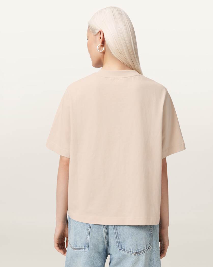 AllSaints Ella Lisa Boxy Embellished T Shirt Women's Dove White Women's