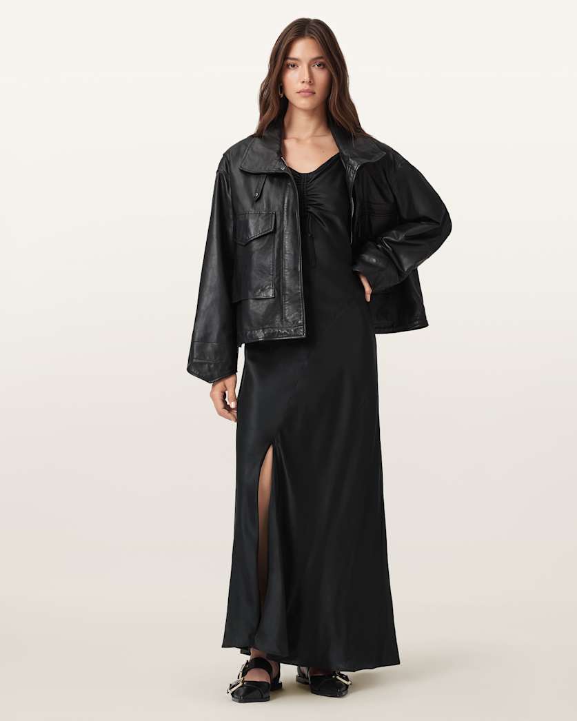 AllSaints Alexia Sleeveless Maxi Dress Women's Oxblood Red Women's