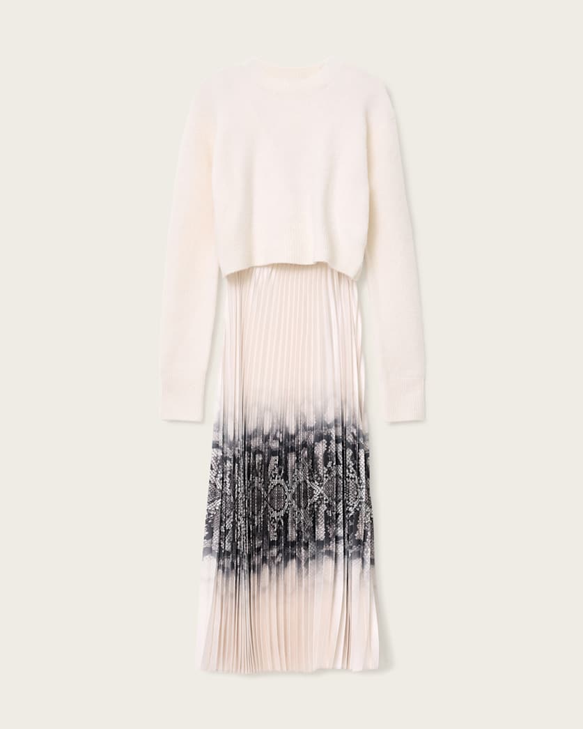 AllSaints Curtis Ophis 2 In 1 Dress Women's Chalk White Women's