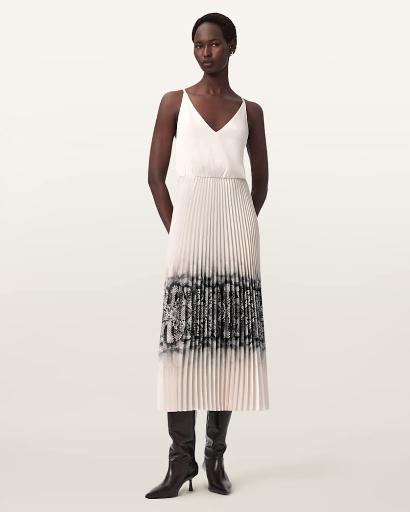 AllSaints Curtis Ophis 2 In 1 Dress Women's Chalk White Women's