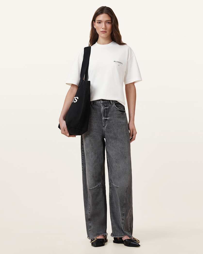 AllSaints Underground Etta Oversized T Shirt Women's Black Women's