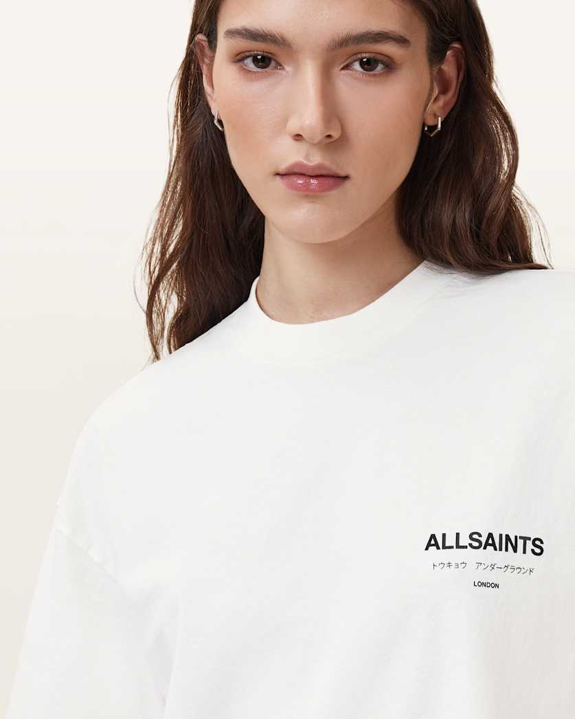 AllSaints Underground Etta Oversized T Shirt Women's Black Women's