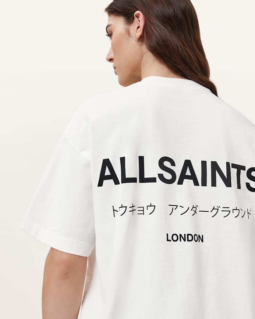AllSaints Underground Etta Oversized T Shirt Women's Black Women's