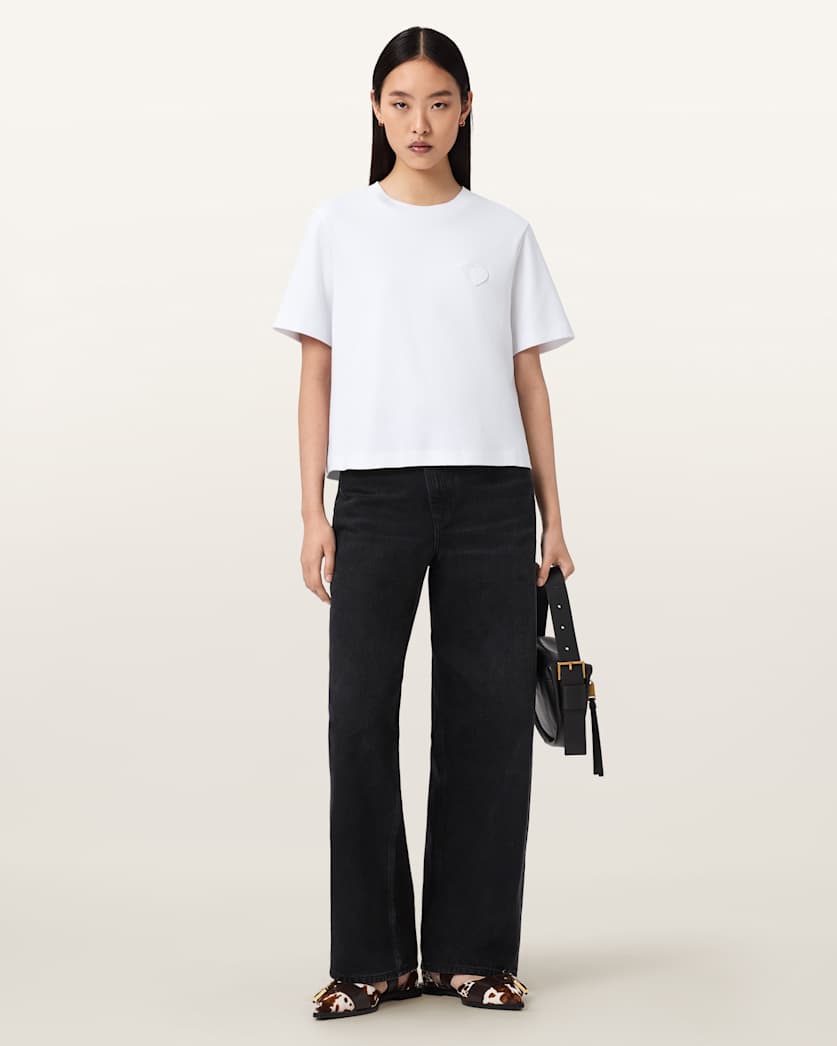 AllSaints Lover Lisa Embroidered T Shirt Women's White Women's