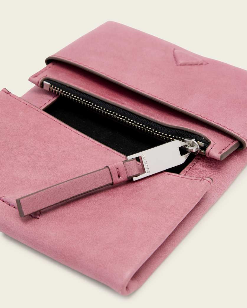 AllSaints Harluna Leather Wallet Women's Raspberry Pink Women's