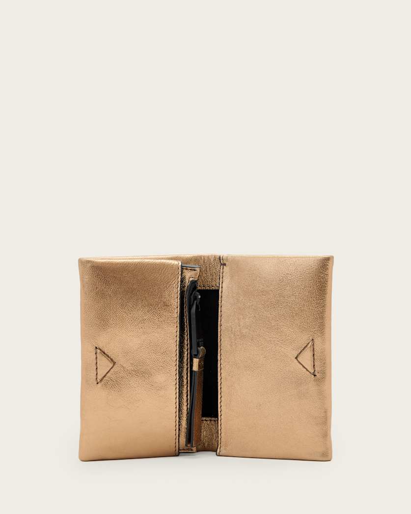 AllSaints Harluna Leather Wallet Women's Warm Brass Women's