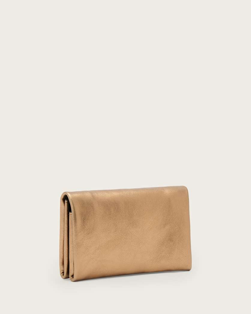 AllSaints Harluna Leather Wallet Women's Warm Brass Women's