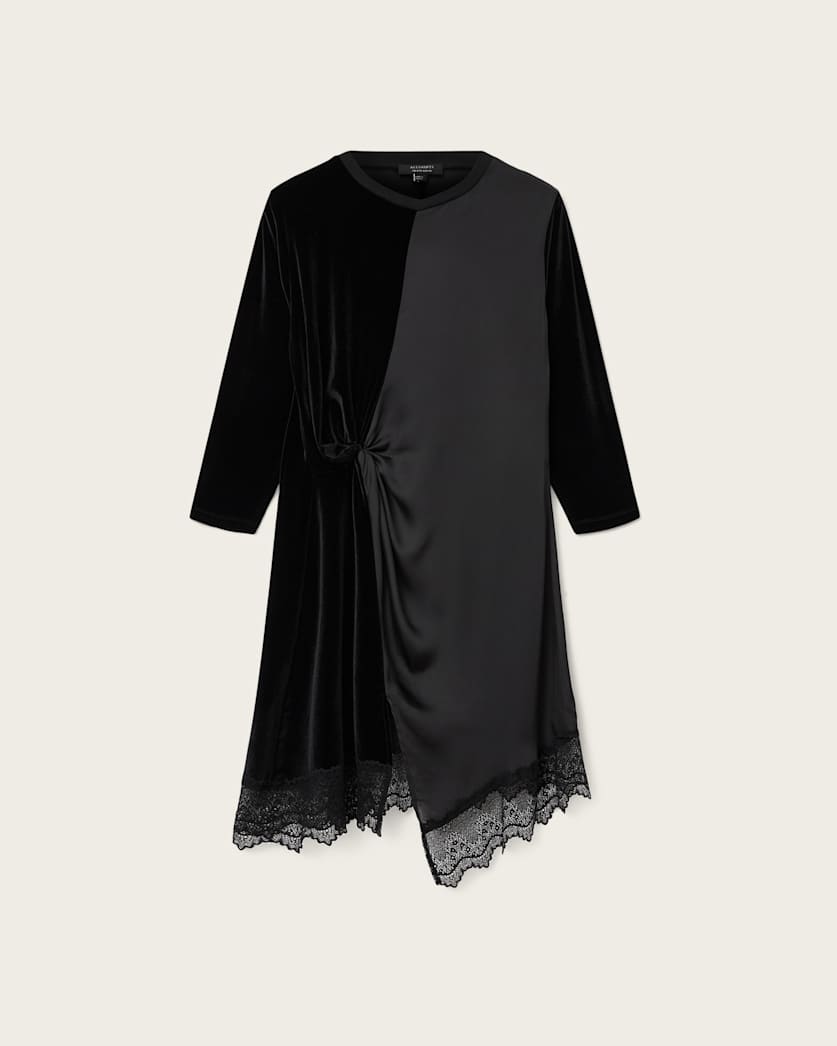 AllSaints Lana Velvet Mini Dress Women's Black Women's