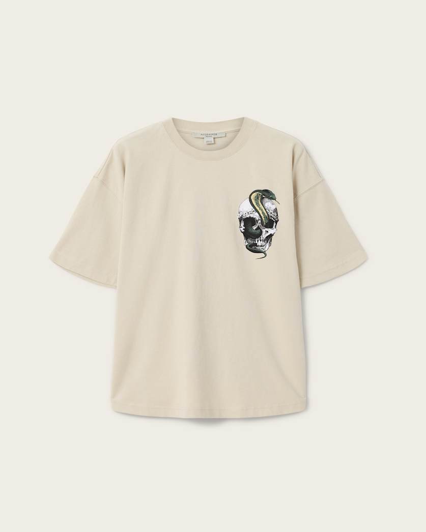AllSaints Snakehead Oversized Etta T Shirt Women's Almond White Women's