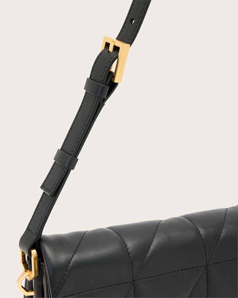 AllSaints Ondine Quilted Leather Shoulder Bag Women's Black Women's