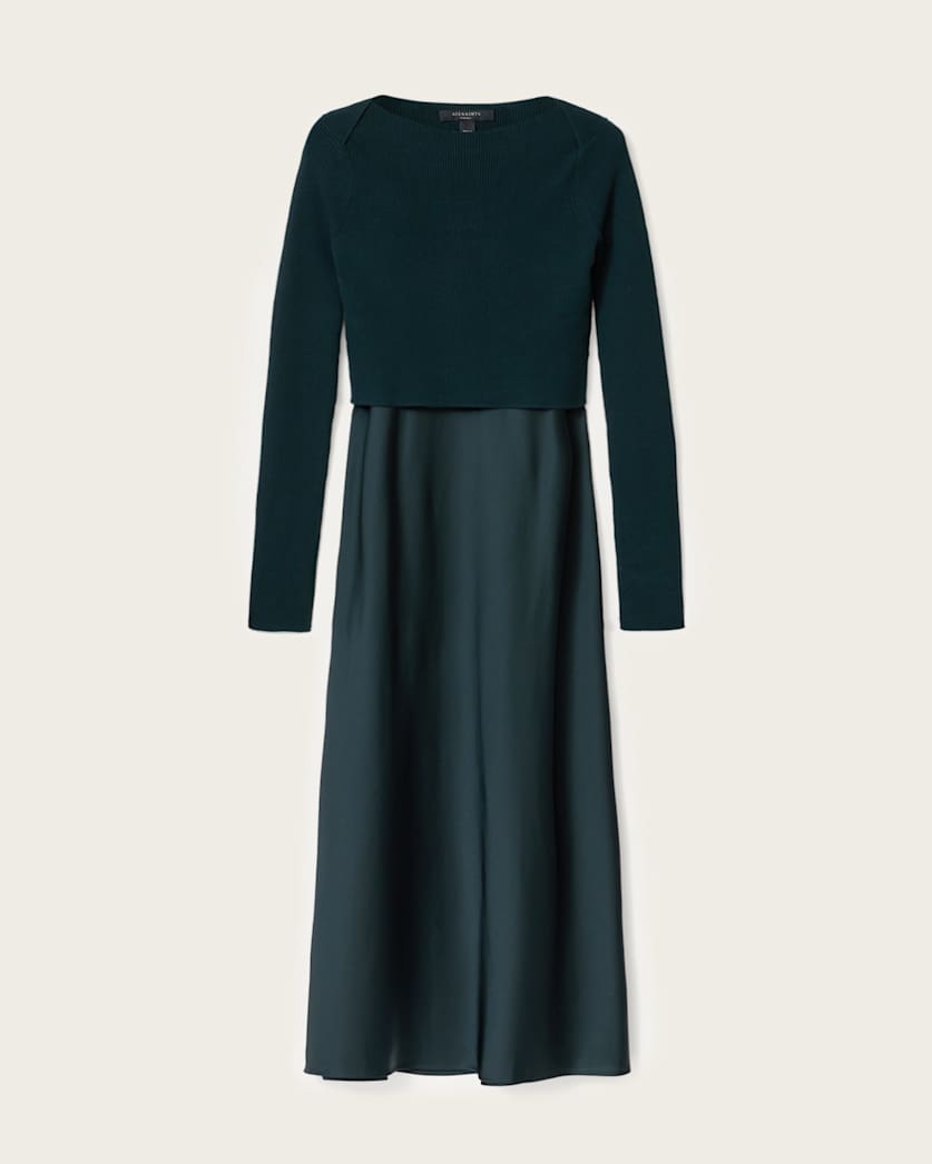 AllSaints Hera 2 In 1 Midi Dress Women's Collegiate Blue Women's