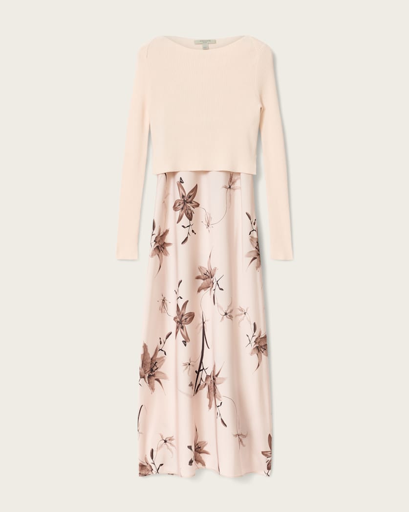 AllSaints Hera 2 In 1 Midi Dress Women's Collegiate Blue Women's