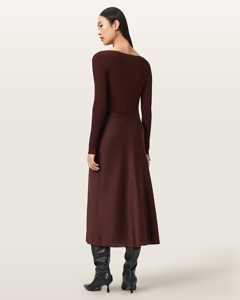 AllSaints Hera 2 In 1 Midi Dress Women's Collegiate Blue Women's