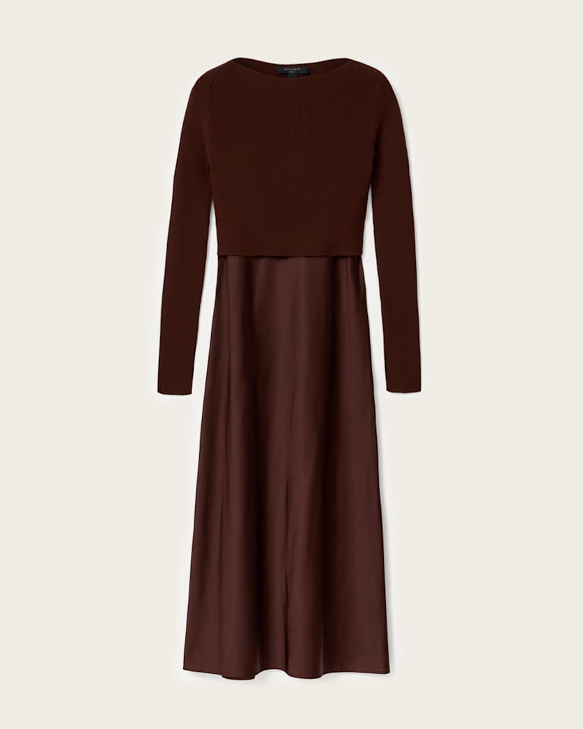 AllSaints Hera 2 In 1 Midi Dress Women's Collegiate Blue Women's