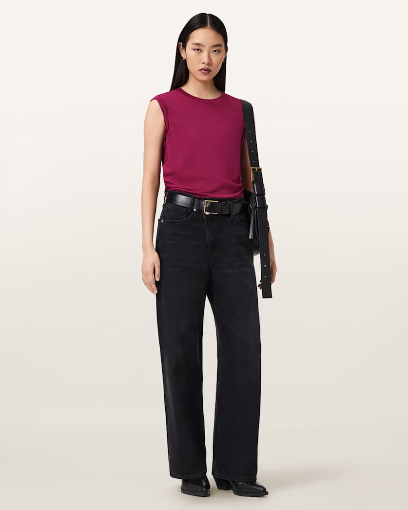 AllSaints West Sleeveless Tank Top Women's Pop Raspberry Pink Women's