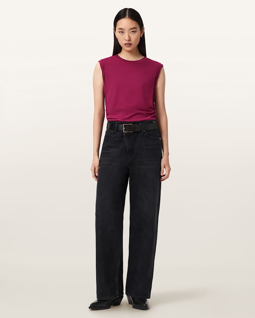 AllSaints West Sleeveless Tank Top Women's Pop Raspberry Pink Women's