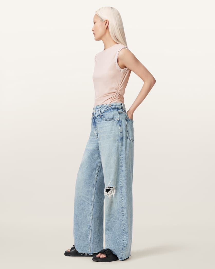 AllSaints West Sleeveless Tank Top Women's Pop Raspberry Pink Women's