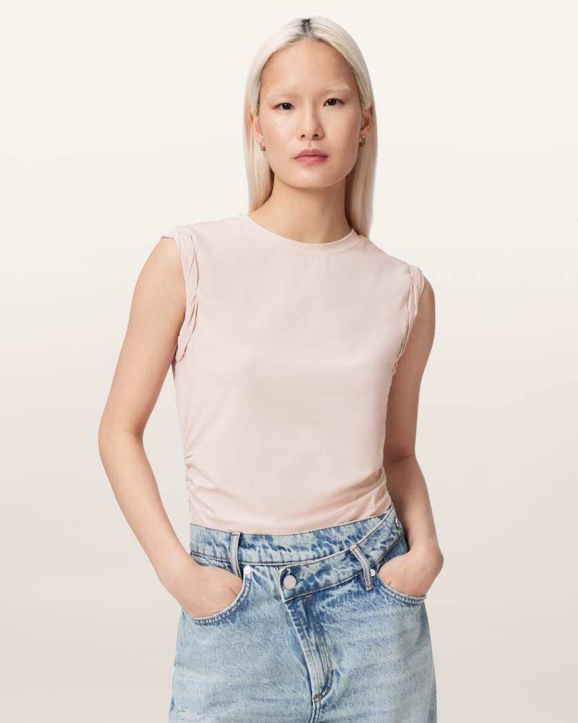 AllSaints West Sleeveless Tank Top Women's Pop Raspberry Pink Women's