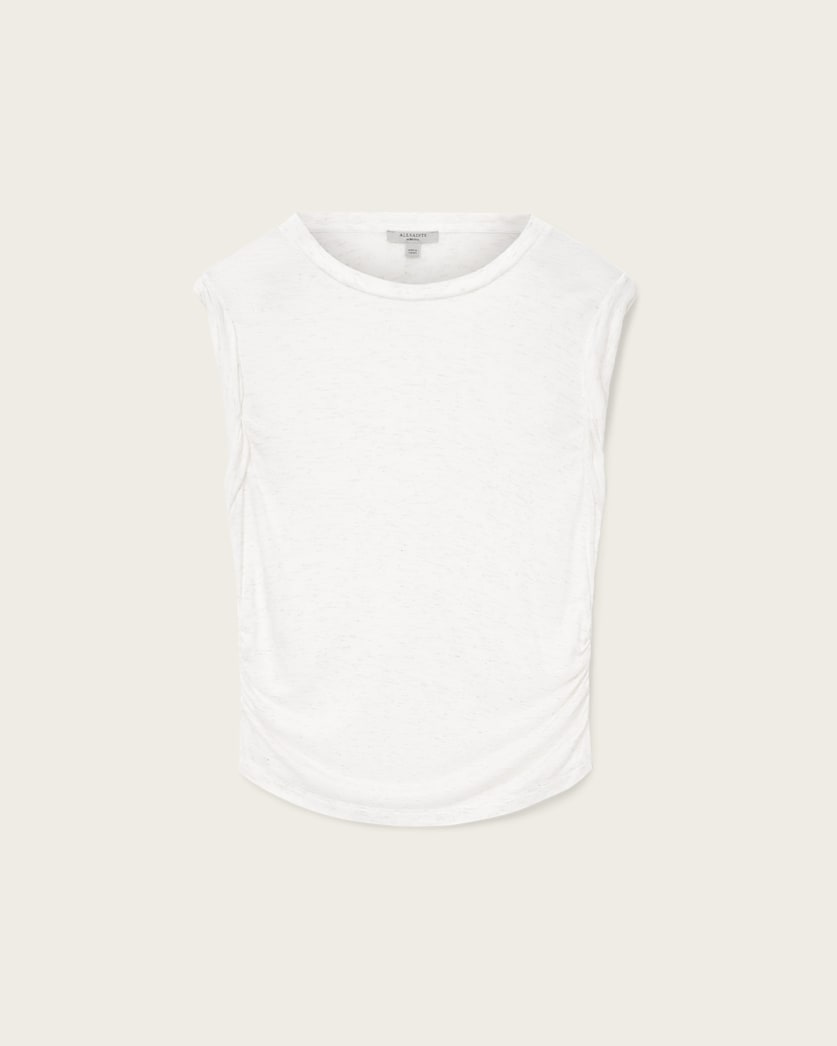 AllSaints West Shimmer Tank Top Women's Stone White Women's