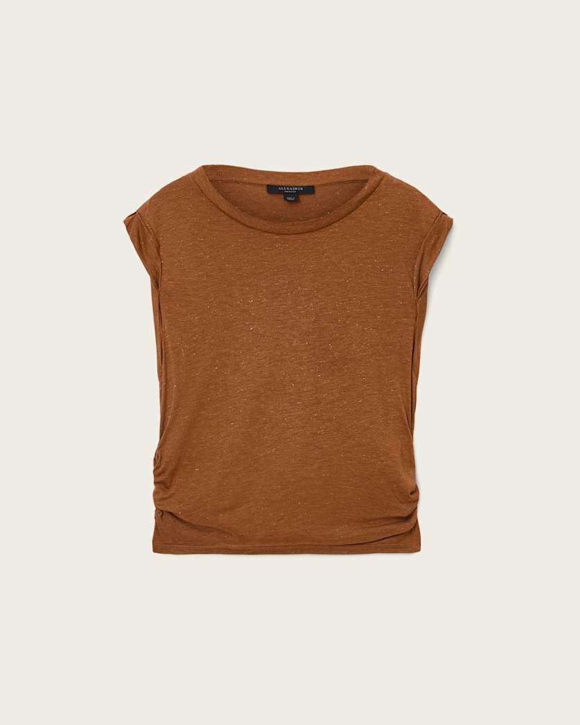 AllSaints West Shimmer Tank Top Women's Stone White Women's