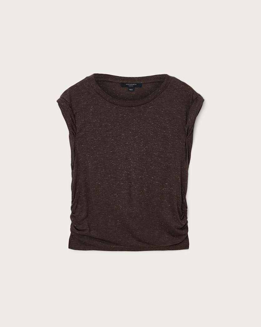 AllSaints West Shimmer Tank Top Women's Stone White Women's