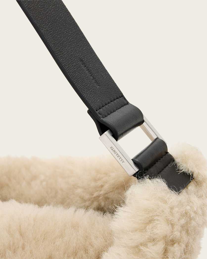 AllSaints Luna Shearling Shoulder Bag Women's Natural/Black Women's
