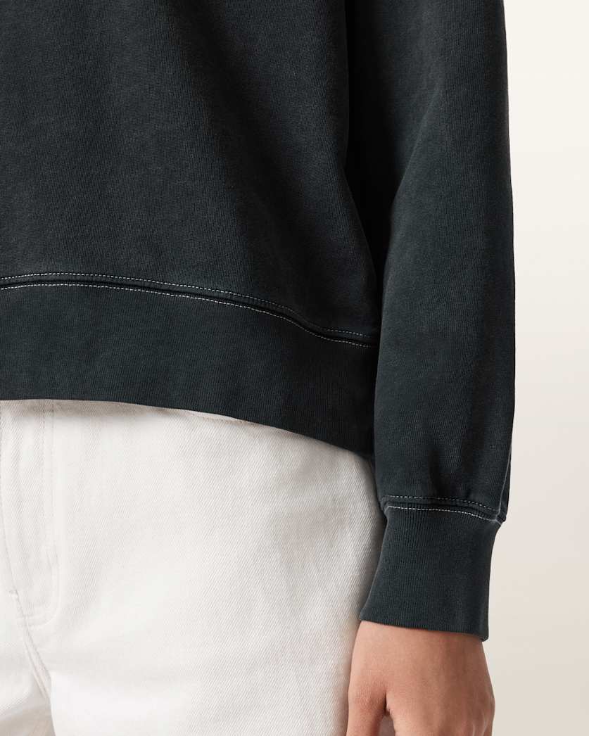 AllSaints Knox Pippa Sweatshirt Women's Washed Black Women's