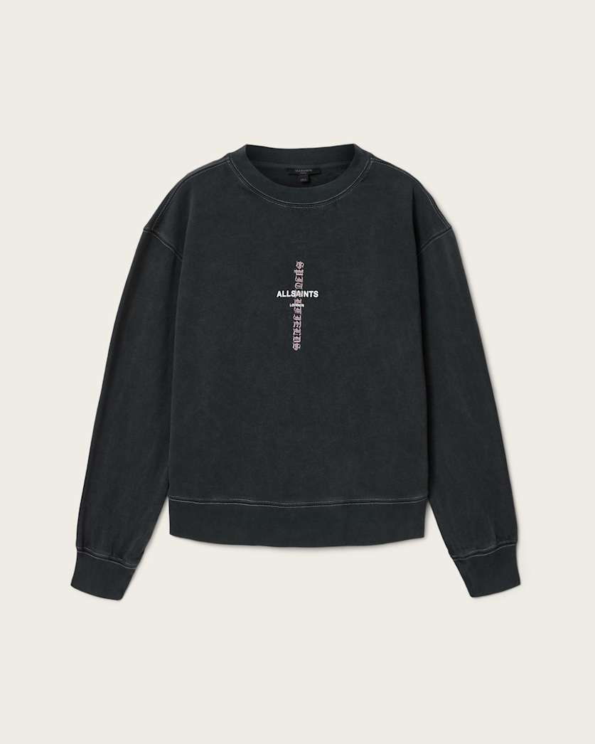 AllSaints Knox Pippa Sweatshirt Women's Washed Black Women's
