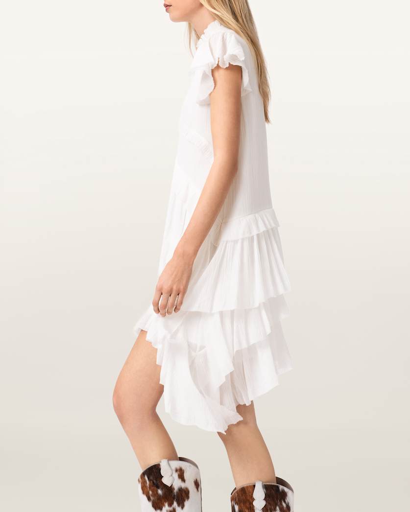AllSaints Cavarly Cotton Mini Dress Women's Butternut Brown Women's