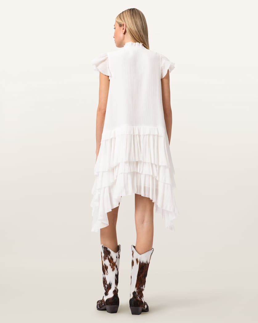 AllSaints Cavarly Cotton Mini Dress Women's Butternut Brown Women's