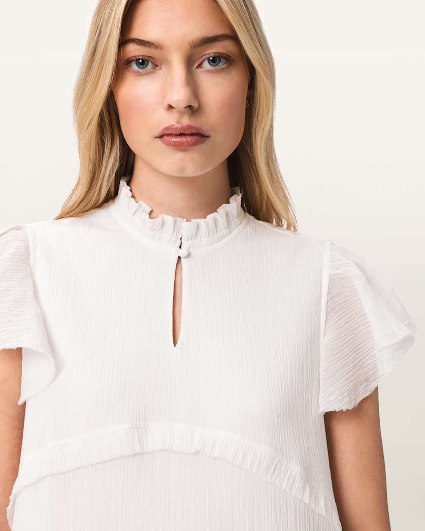 AllSaints Cavarly Cotton Mini Dress Women's Butternut Brown Women's