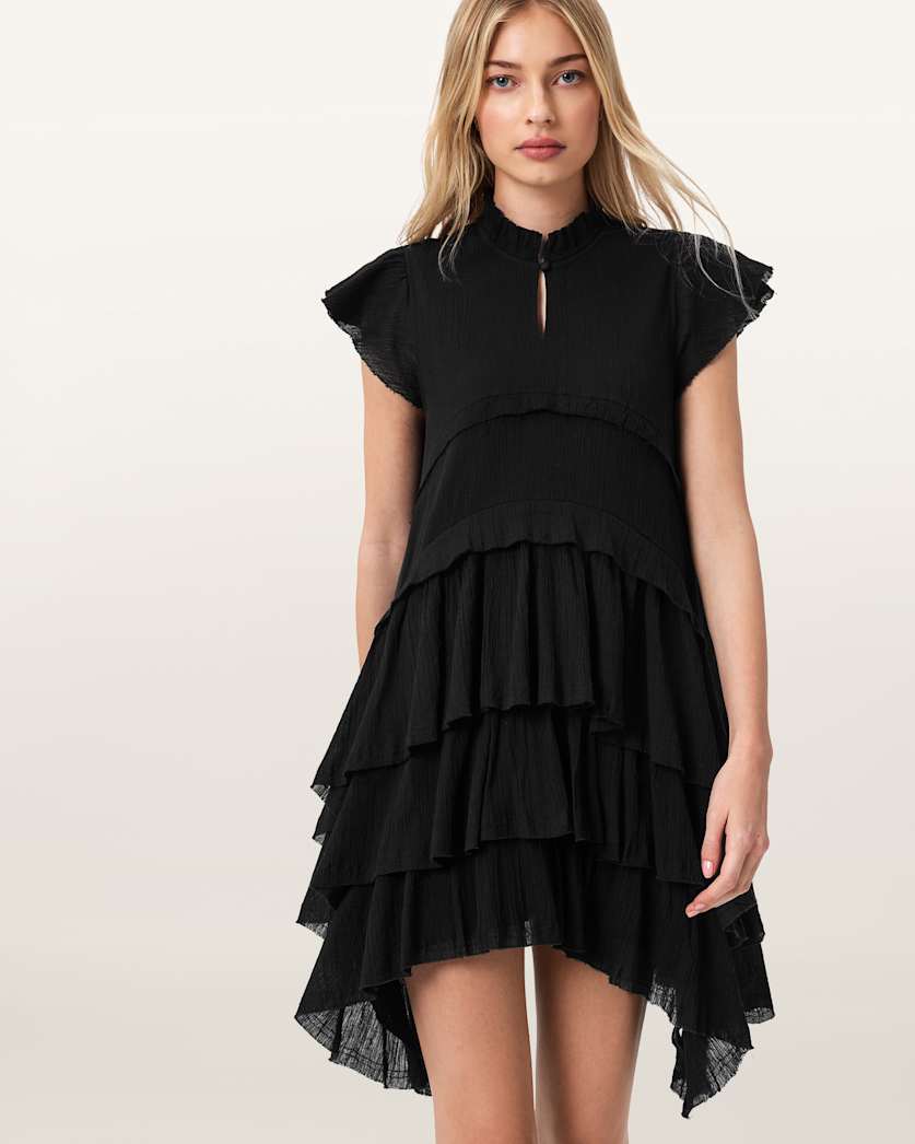AllSaints Cavarly Cotton Mini Dress Women's Butternut Brown Women's