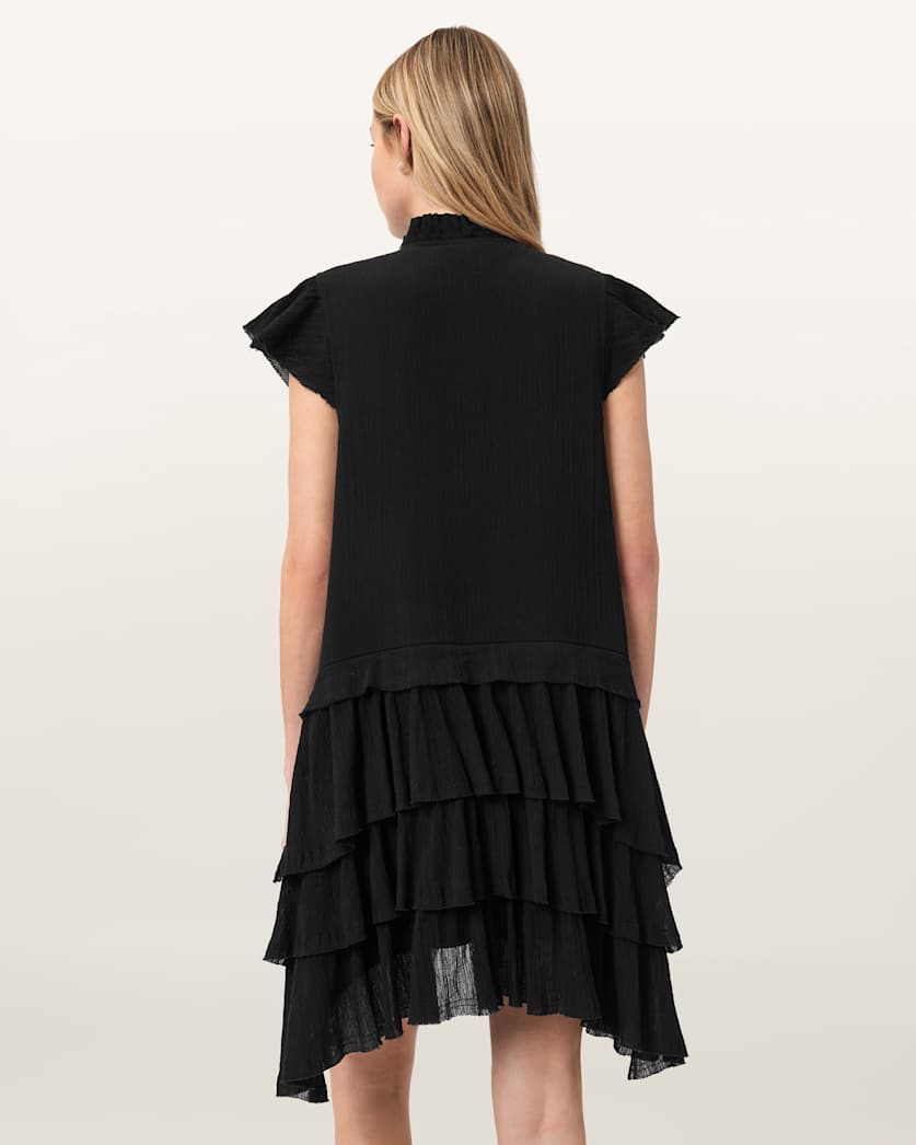 AllSaints Cavarly Cotton Mini Dress Women's Butternut Brown Women's