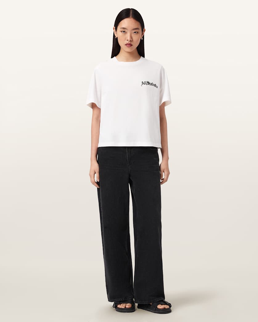 AllSaints Descent Lisa Short Sleeve Boxy T Shirt Women's Chalk White Women's