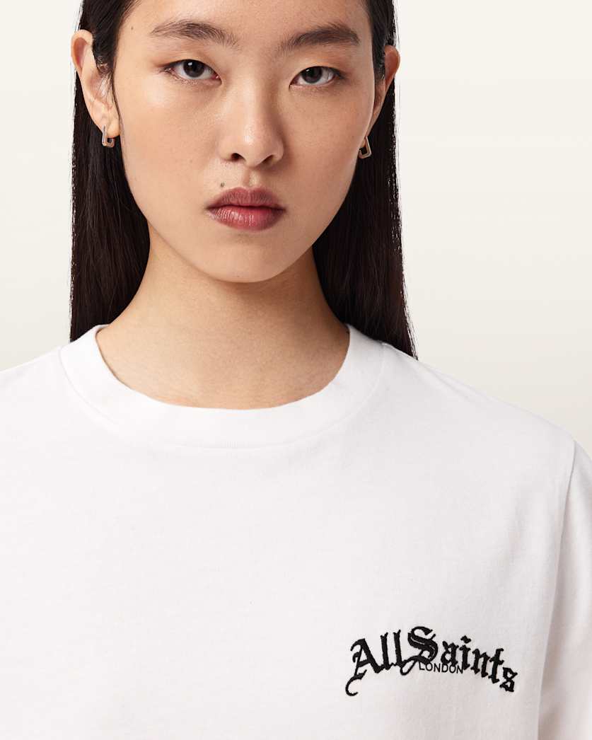AllSaints Descent Lisa Short Sleeve Boxy T Shirt Women's Chalk White Women's