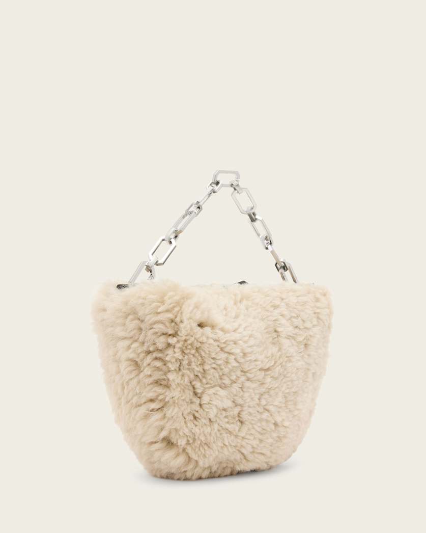 AllSaints Madea Mini Shearling Bag Women's Natural Women's