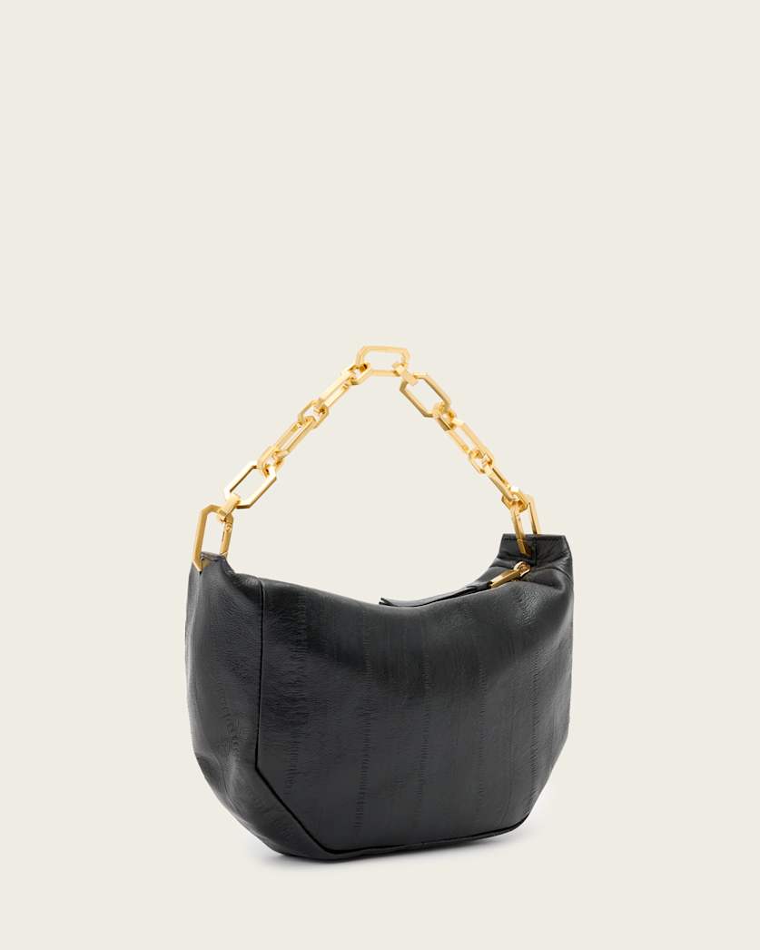 AllSaints Madea Mini Leather Clutch Bag Women's Black Women's